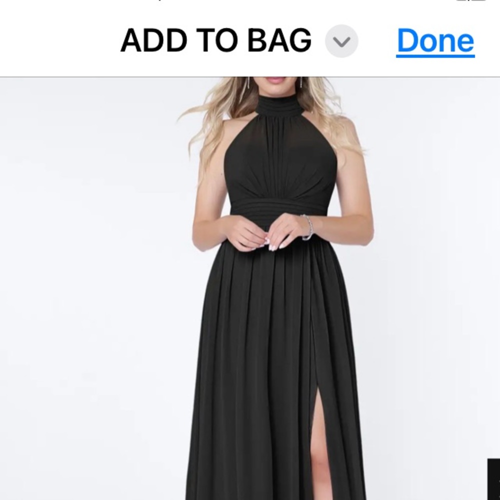 NWT Azazie black gown. Size 8.